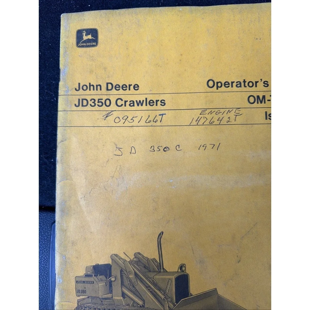 John Deere JD350 Crawlers Operators Manual OM-T32423 Issue H9
